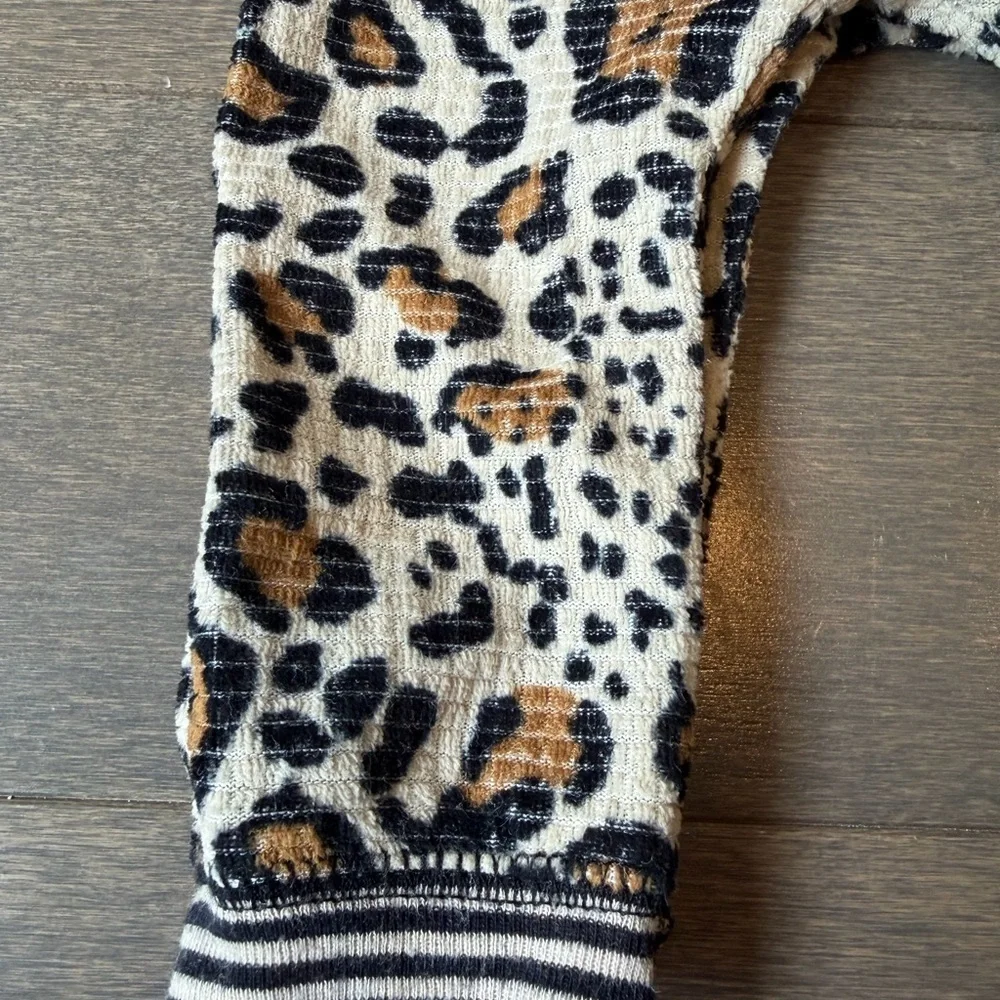 P.J. Salvage Leopard-Print Footie in Tan/Black/Cream
